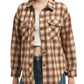 Anna-Kaci Women's Plaid Shacket Jacket Long Sleeve Button Down Fall Shirts Coat