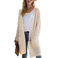 Anna-Kaci Women?¡¥s Solid Knit Long Sleeve Cardigan with Pockets, Open Front Lightweight Drop Shoulder Waffle Sweater Cover Up