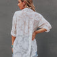 Anna-Kaci Women's Chiffon Floral Long Sleeves Semi Sheer Turndown Collar Button Down Blouse Shirt