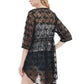 Anna-Kaci 3/4 Sleeves Floral Lace Embroidered Cardigan for Women Lightweight Open Front Kiminos Summer Shrug Cover Ups