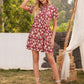 Anna-Kaci Women's Summer Dress Boho Ruffle Sleeve Floral Print Tie Neck Sun Dress