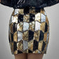 Anna-Kaci Women Sequin Rhombus Stretch Mini Pencil Skirt