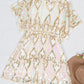 Anna-Kaci Women's Fashion Sequins Half Sleeve Boat Neck Loose Stretch Tunic Blouses Mini Dresses
