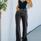 Anna-Kaci Women's Fashion High Waist Split Jeans Wide Leg Denim Pants with Pockets