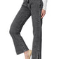 Women's High Rise Straight Leg Ankle Jeans Washed Side Slit Denim Pants