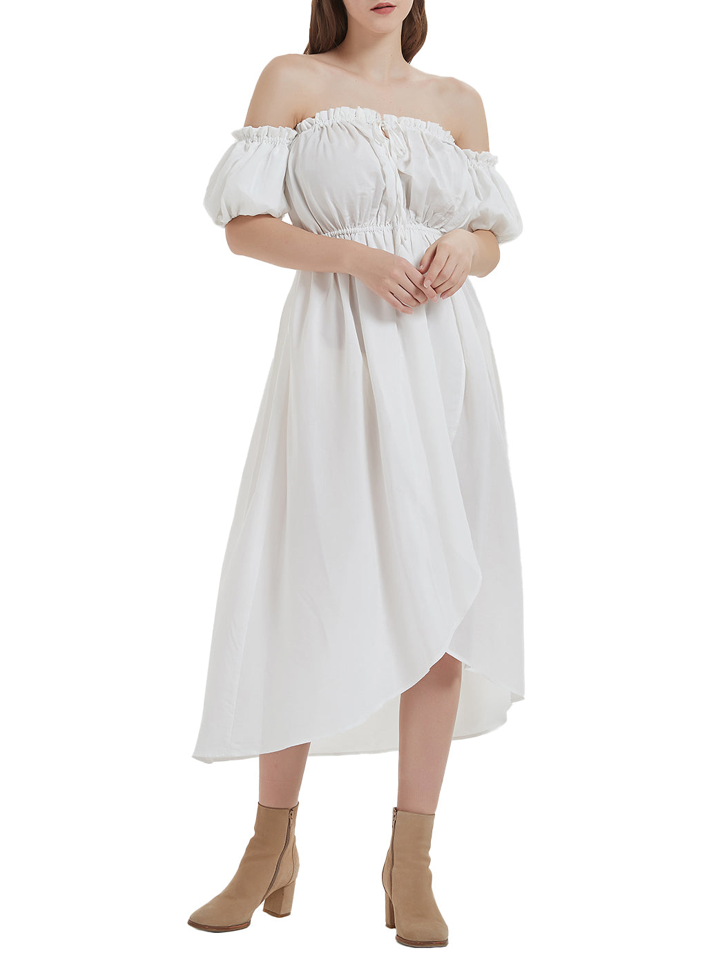 ANNA-KACI Renaissance Peasant Maiden Boho Inspired Cap Sleeve Lace Trim  Dress : : Clothing, Shoes & Accessories