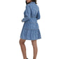 Anna-Kaci Women's Casual Long Sleeve High Waist Button Down Tiered Denim Shirt Dress
