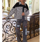 Anna-Kaci Women Fashion Long Sleeve Leopard Print Colorblock Denim Jacket