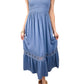 Anna-Kaci Womens Summer Boho Lace Strap Sleeveless Dress Flowy Ruffle Beach Party Maxi Dress