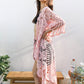 Anna-Kaci Women's Crochet Long Vest Boho Short Sleeve Kimono Cardigan Swimwear Cover up