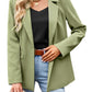 Anna-Kaci Womens Long Sleeve Casual Blazers Open Front Button Work Office Suit Jackets With Pockets