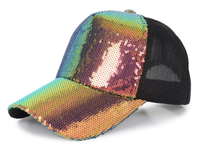 Glitter Ponytail Mesh Baseball Cap | Womens Adjustable
