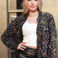 Anna-Kaci Women's Sparkly Sequin Jacket Glitter Long Sleeves Front Zip Up Bomber Jacket with Ribbed Cuffs