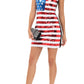 Anna-Kaci Women's American Flag Sequin Dress V-Neck Sleeveless USA Patriotic Striped Glitter Tank Mini Dress